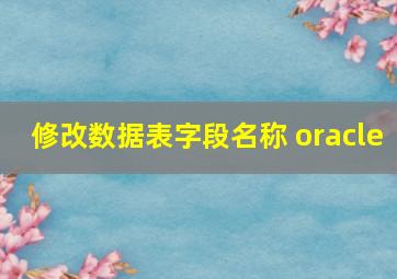 修改数据表字段名称 oracle